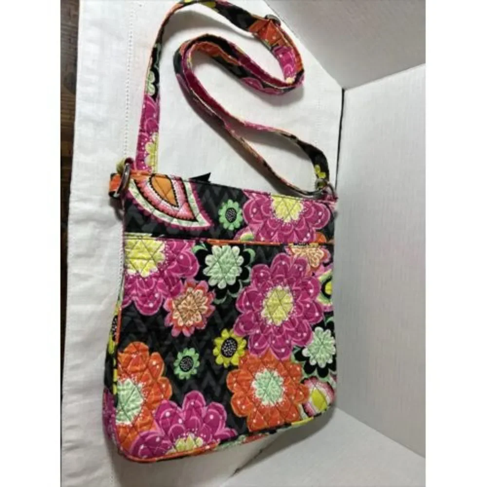 Vera Bradley  Shoulder Bag Women Neon Floral Handbag Purse 11